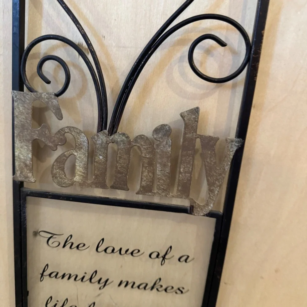 Rustic Metal Family Tree Wall Plaque 